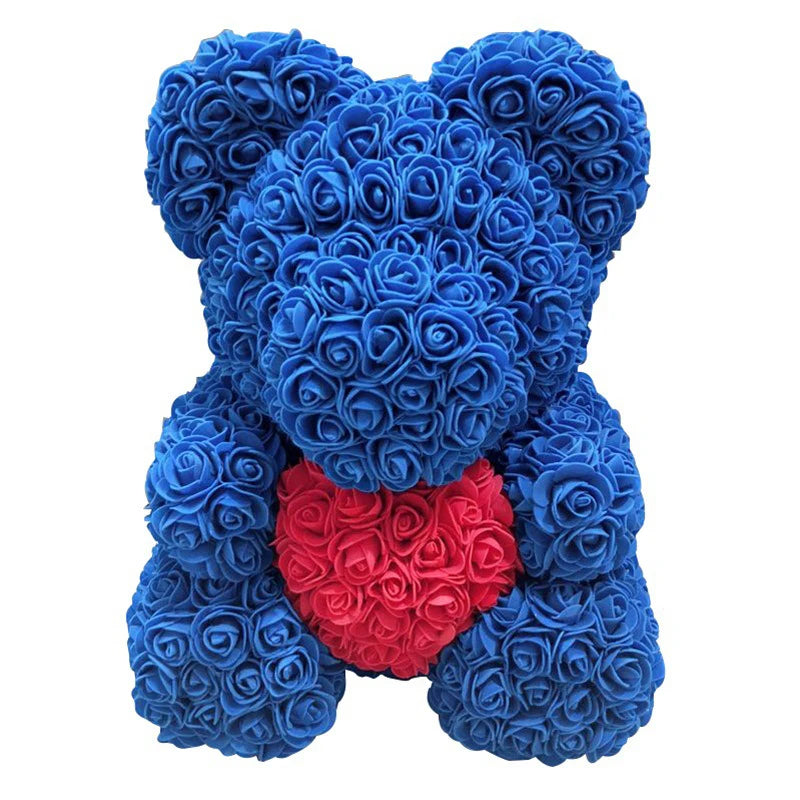 40cm Teddybär von Rose Blumen PE Rose für Frauen Valentines Hochzeit Weihnachten Geschenk