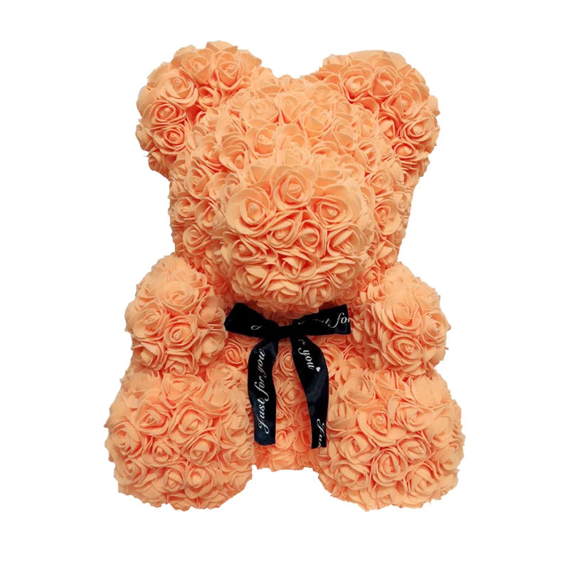 40cm Teddybär von Rose Blumen PE Rose für Frauen Valentines Hochzeit Weihnachten Geschenk