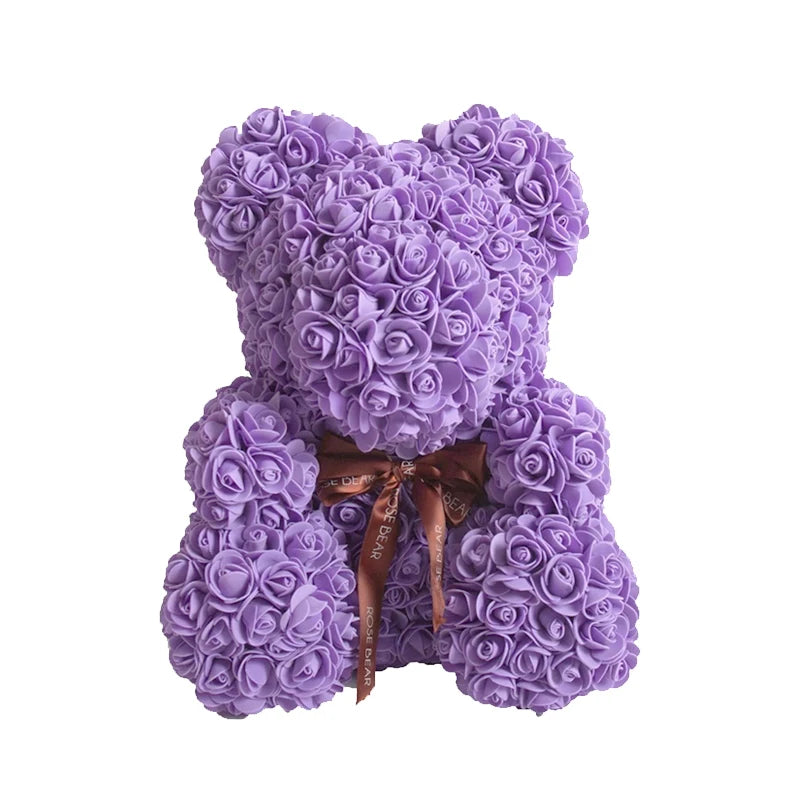 40cm Teddybär von Rose Blumen PE Rose für Frauen Valentines Hochzeit Weihnachten Geschenk