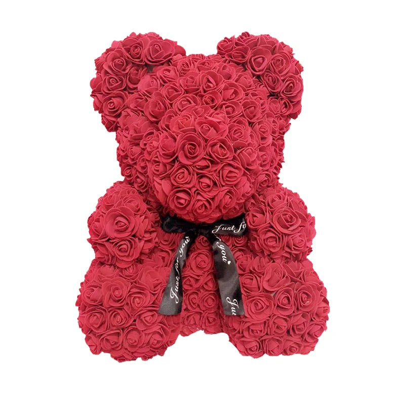 40cm Teddybär von Rose Blumen PE Rose für Frauen Valentines Hochzeit Weihnachten Geschenk