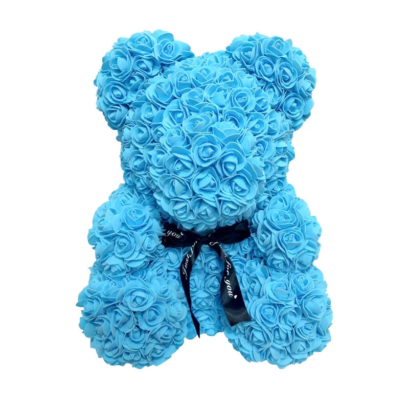 40cm Teddybär von Rose Blumen PE Rose für Frauen Valentines Hochzeit Weihnachten Geschenk