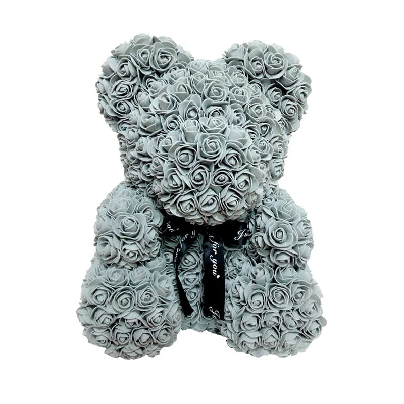 40cm Teddybär von Rose Blumen PE Rose für Frauen Valentines Hochzeit Weihnachten Geschenk