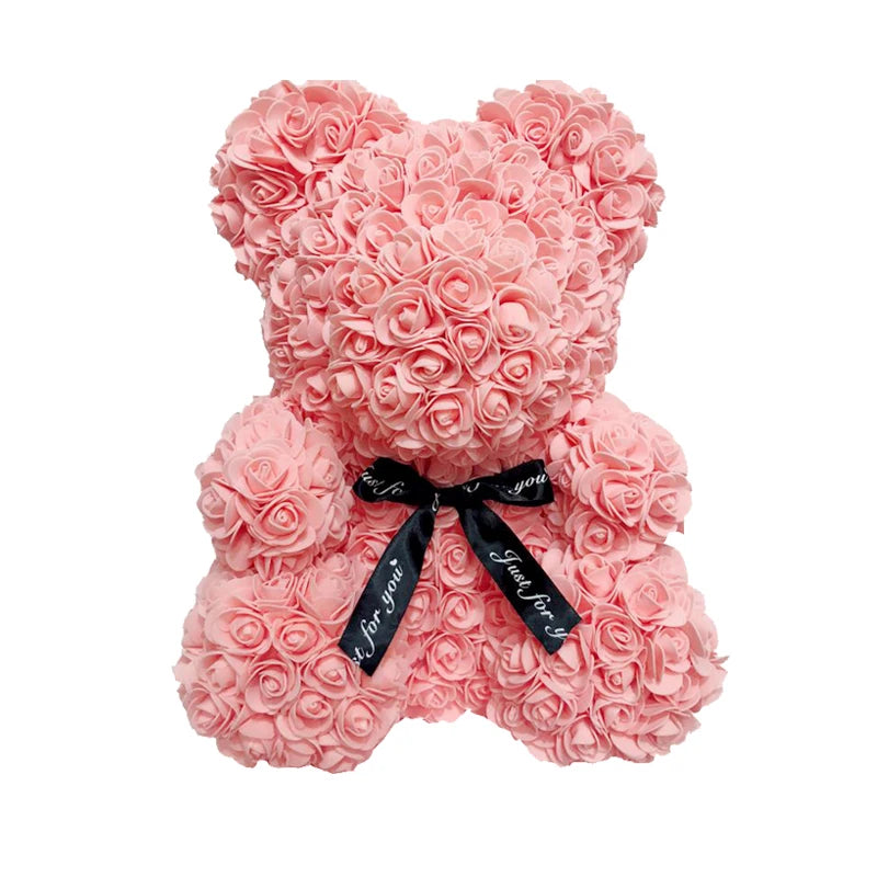 40cm Teddybär von Rose Blumen PE Rose für Frauen Valentines Hochzeit Weihnachten Geschenk