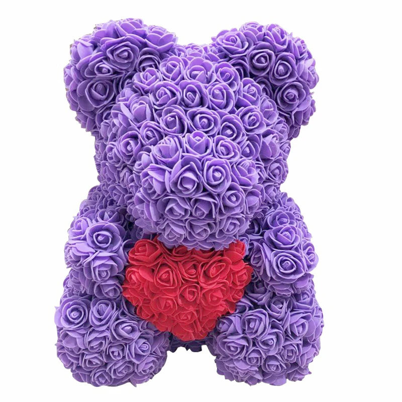 40cm Teddybär von Rose Blumen PE Rose für Frauen Valentines Hochzeit Weihnachten Geschenk