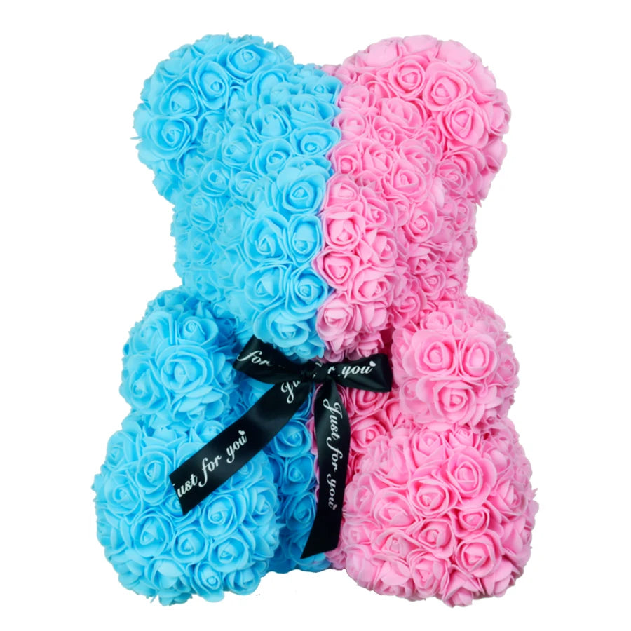 40cm Teddybär von Rose Blumen PE Rose für Frauen Valentines Hochzeit Weihnachten Geschenk