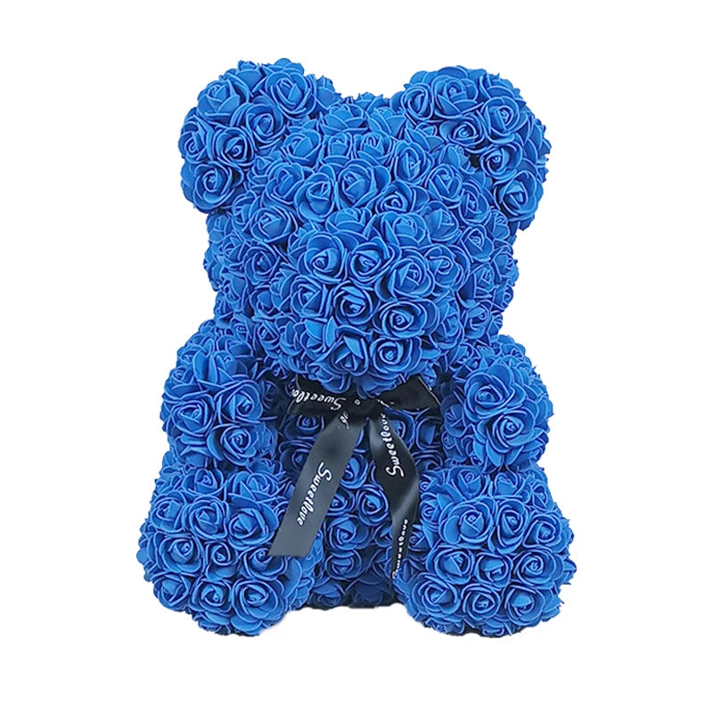 40cm Teddybär von Rose Blumen PE Rose für Frauen Valentines Hochzeit Weihnachten Geschenk