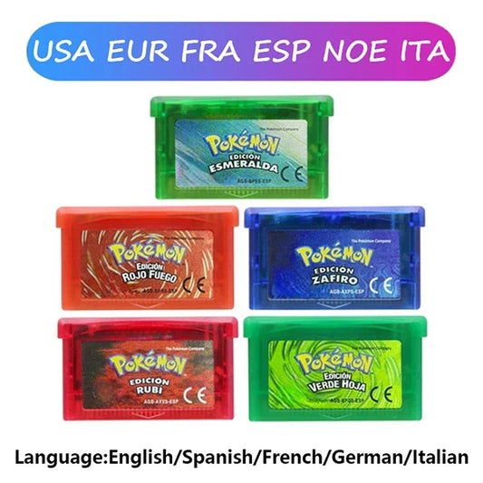 GBA Spiel Pokemon Serie 32 Bit Videospiel Patrone Konsole Karte Pokemon Emerald FireRed LeafGreen Ruby Sapphire Multi-language