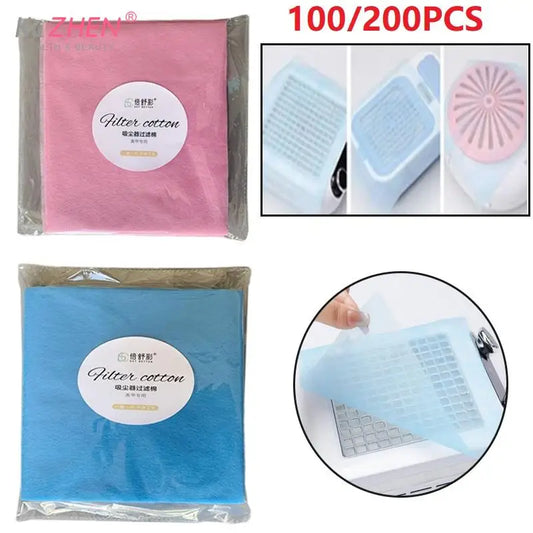 100/200pcs Nail Art Dust Collector Filter Paper Manicure Dustproof Replace Nail Art Vacuum Cleaner Filter Paper Machine Accessor