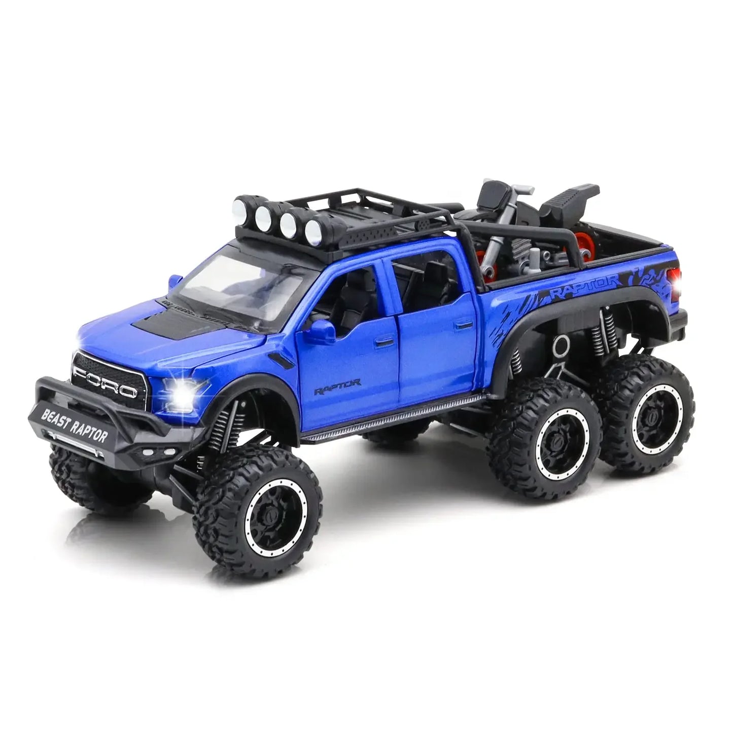 Ford Raptor F150 Simulation Alloy Pickup Off road Children's Car Toys 1: 24 Model with Sound and Light Gifts Collection Ornament