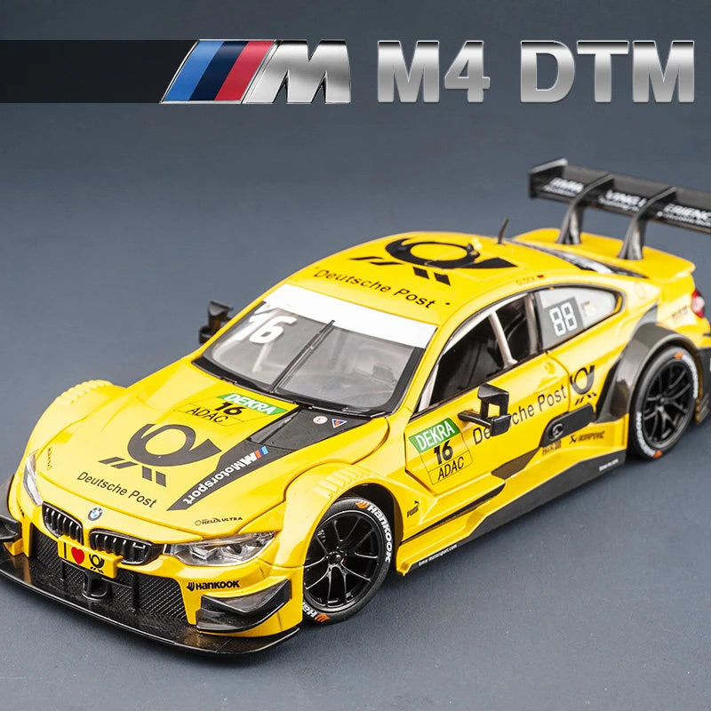 1:24 BMW M4 GT3 Alloy Sports Car Model Diecasts Metal Racing Car Vehicles Model Simulation Sound Light Collection Kids Toys Gift